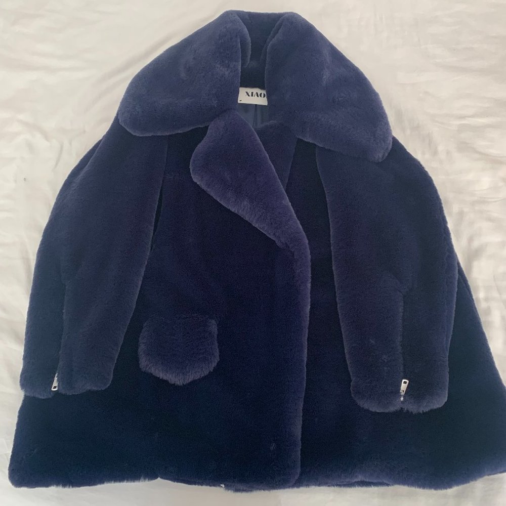 Totokaelo + Xiao Li - KPOP Purple Oversize Faux Fur Coat S
